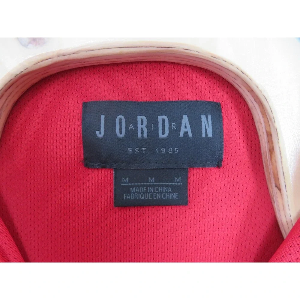 Air Jordan Windbreaker Jacket Mens Med Red Black Hooded Full Zip Jumpman AJ0803